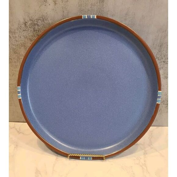Dansk Mesa Sky Blue Large Round 13" Chop Plate Serving Platter Stoneware VTG EUC - Picture 1 of 6